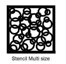 Circles in circles stencil, Multi size dropdox.